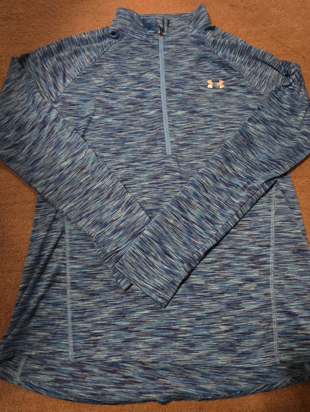 Under Armour Blue Space-Dye 1/4 Zip Athletic Pullover